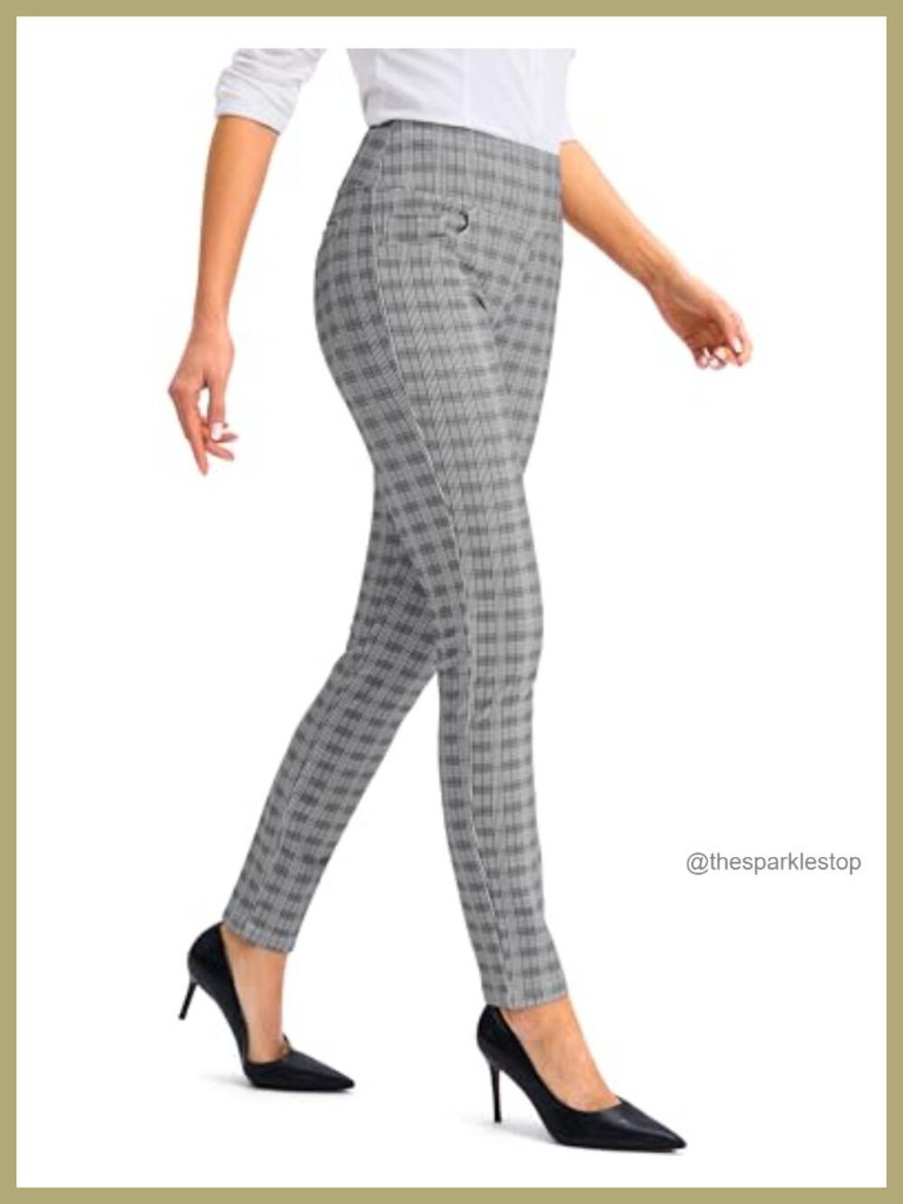 Women's Stretch Dress Pants High Waist Skinny Work Slacks 5 Pockets